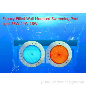 LED Pool Light 24W Wall Mounted, Expoxy Filled SMD3014 LEDs, RGB, Single Color, LED Pool Light